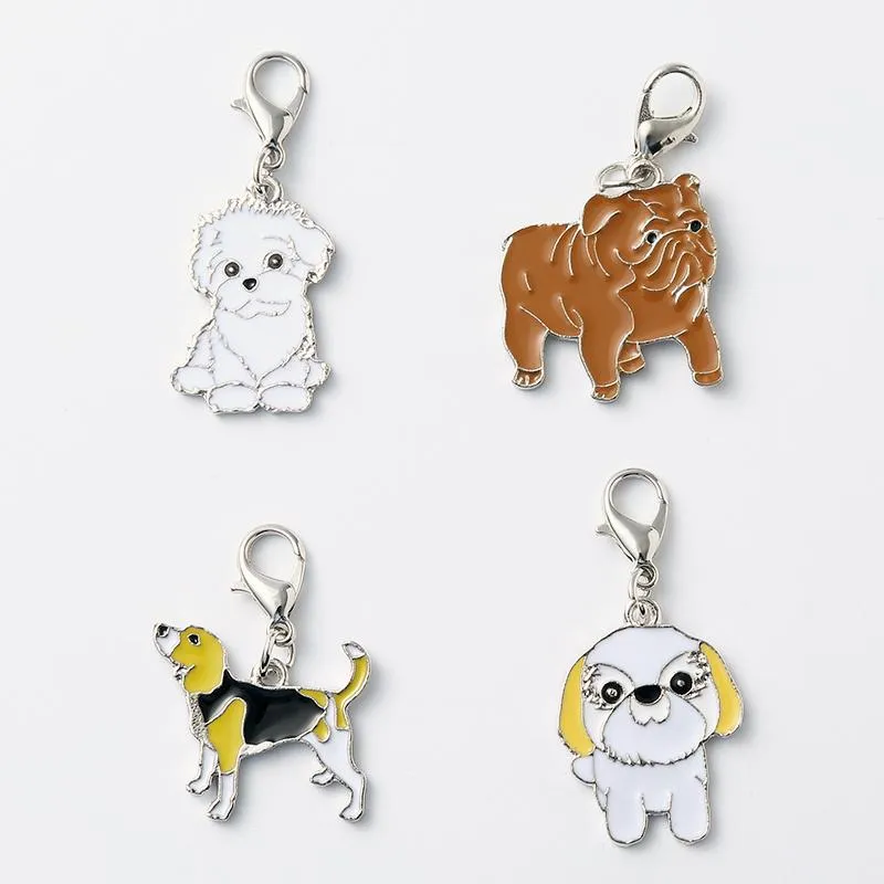 5Pcs/Lot Cute Chow Chow Sharpei Foxhound Pug Shepherd Dog Purse Charms