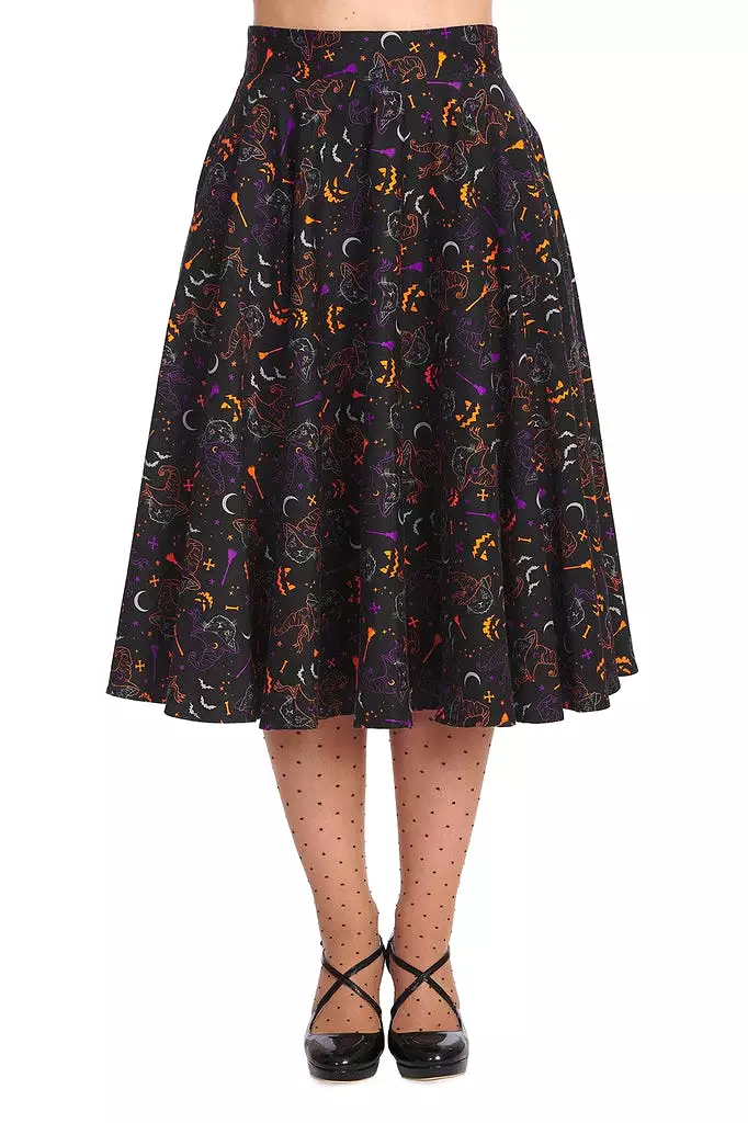 All Hallows Cat Swing Skirt