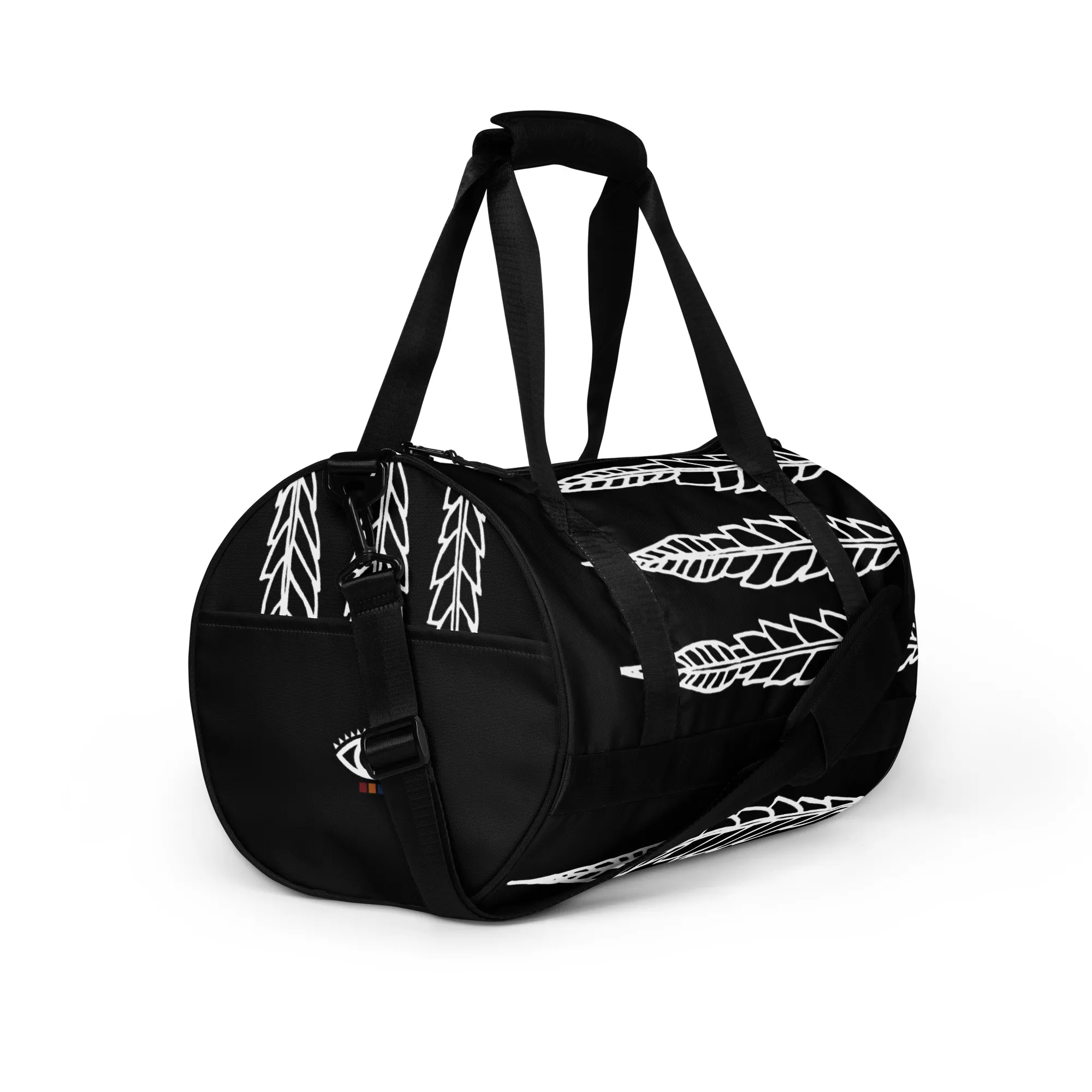 All-over print gym bag – Feathered Leaves