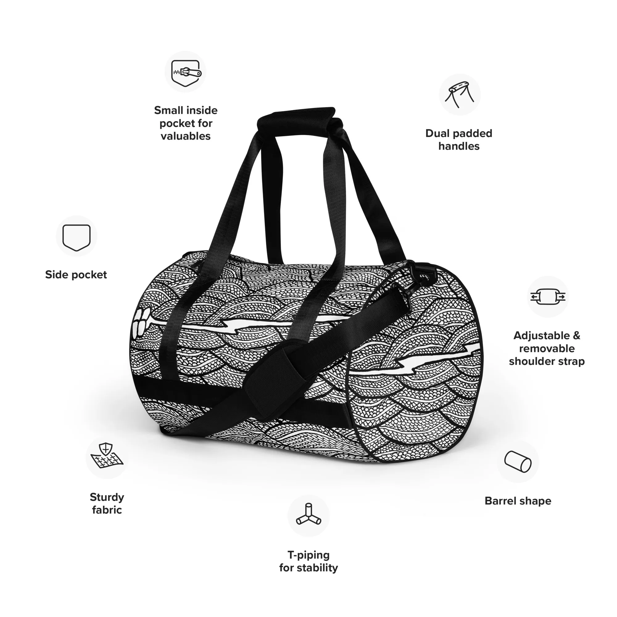 All-over print gym bag – Rattlesnake Storm