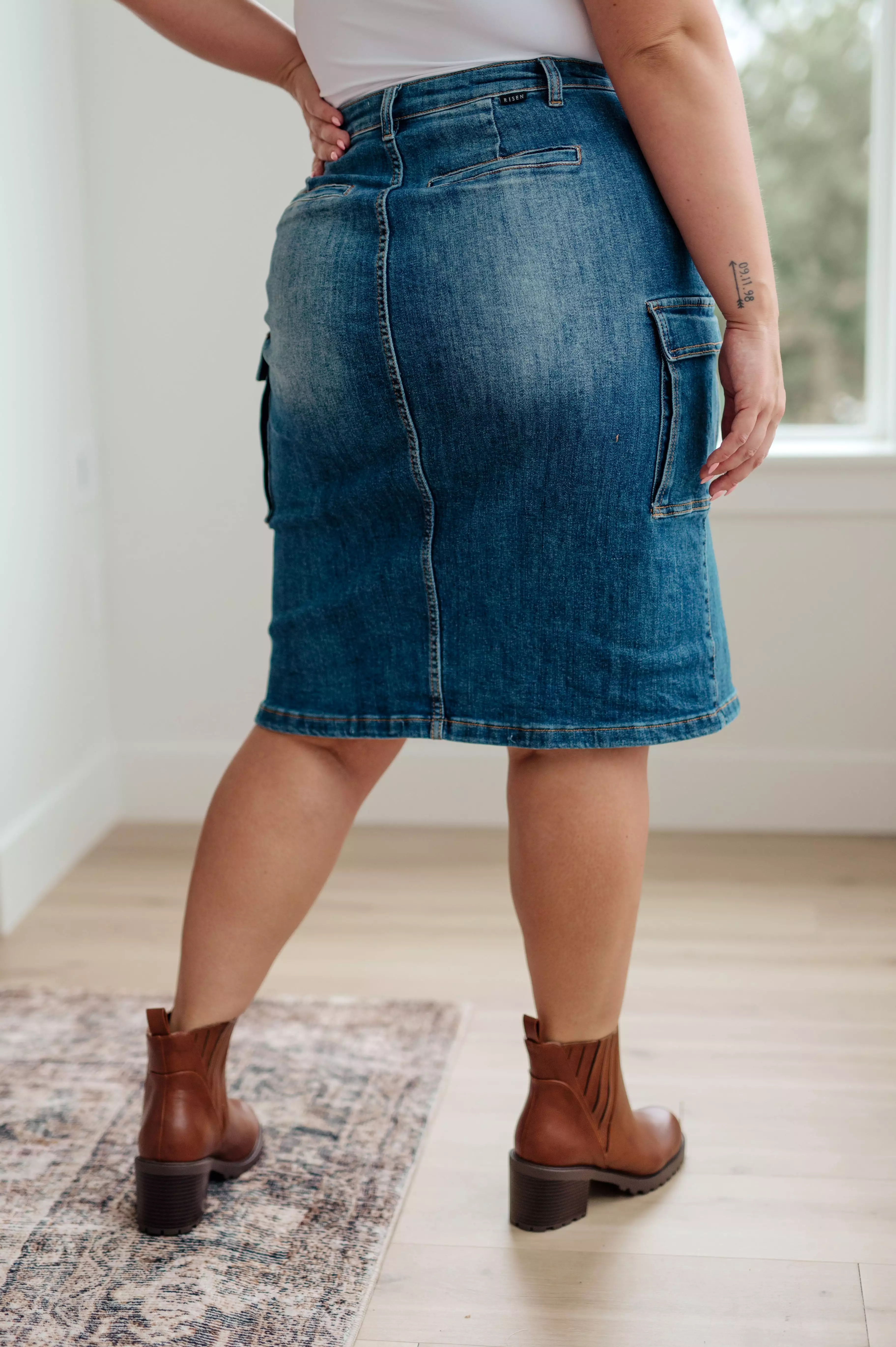 Always Be There Cargo Denim Skirt-- Use the code SPRINGJB for 20% off!