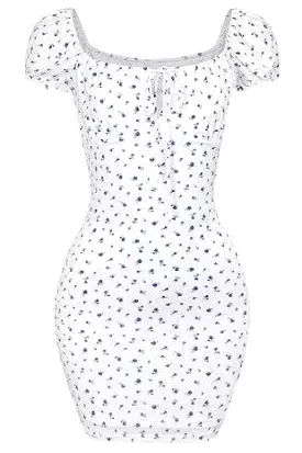 Azelia White Floral Bodycon Mini Dress