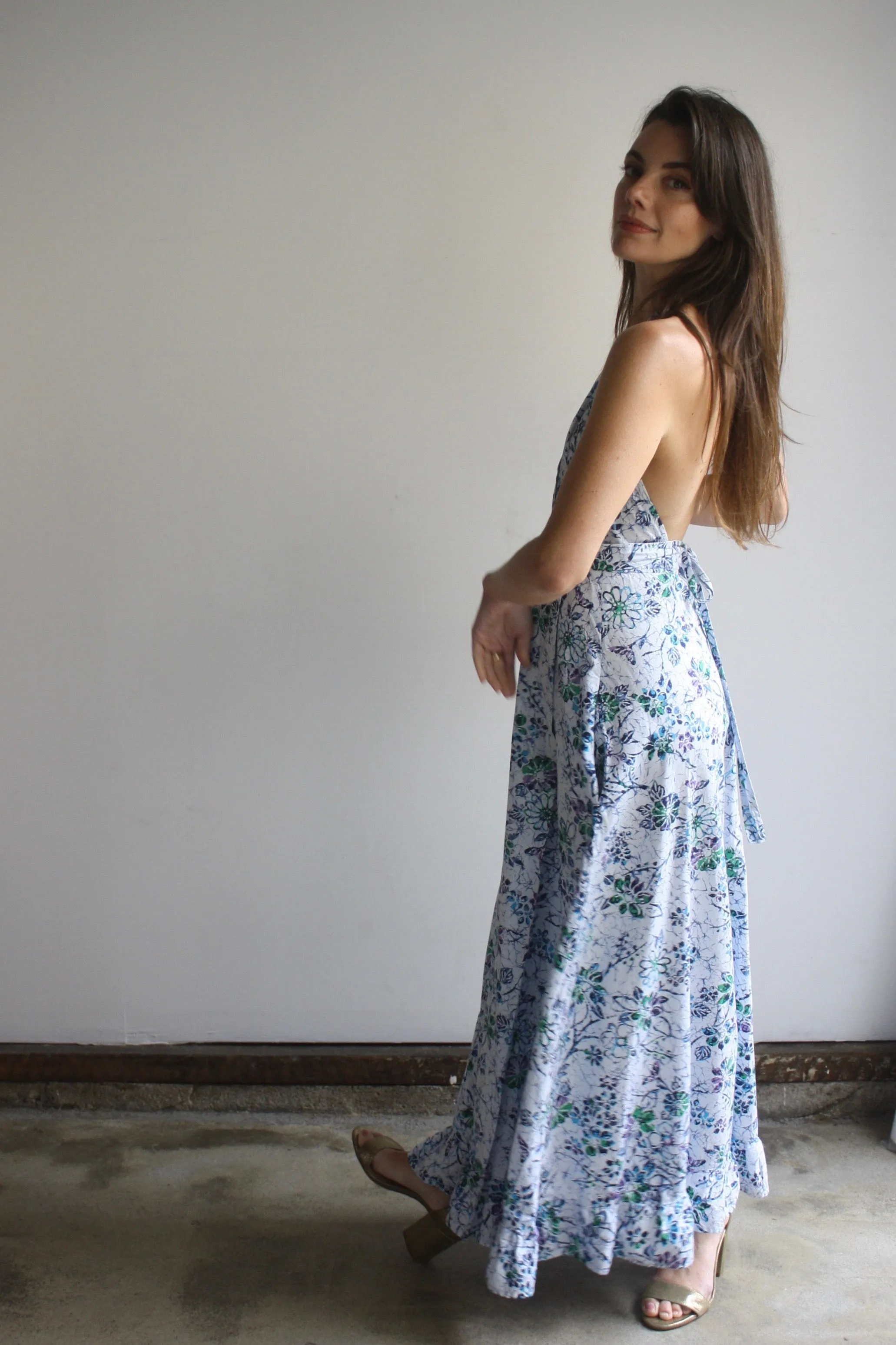 Backless Batik maxi dress