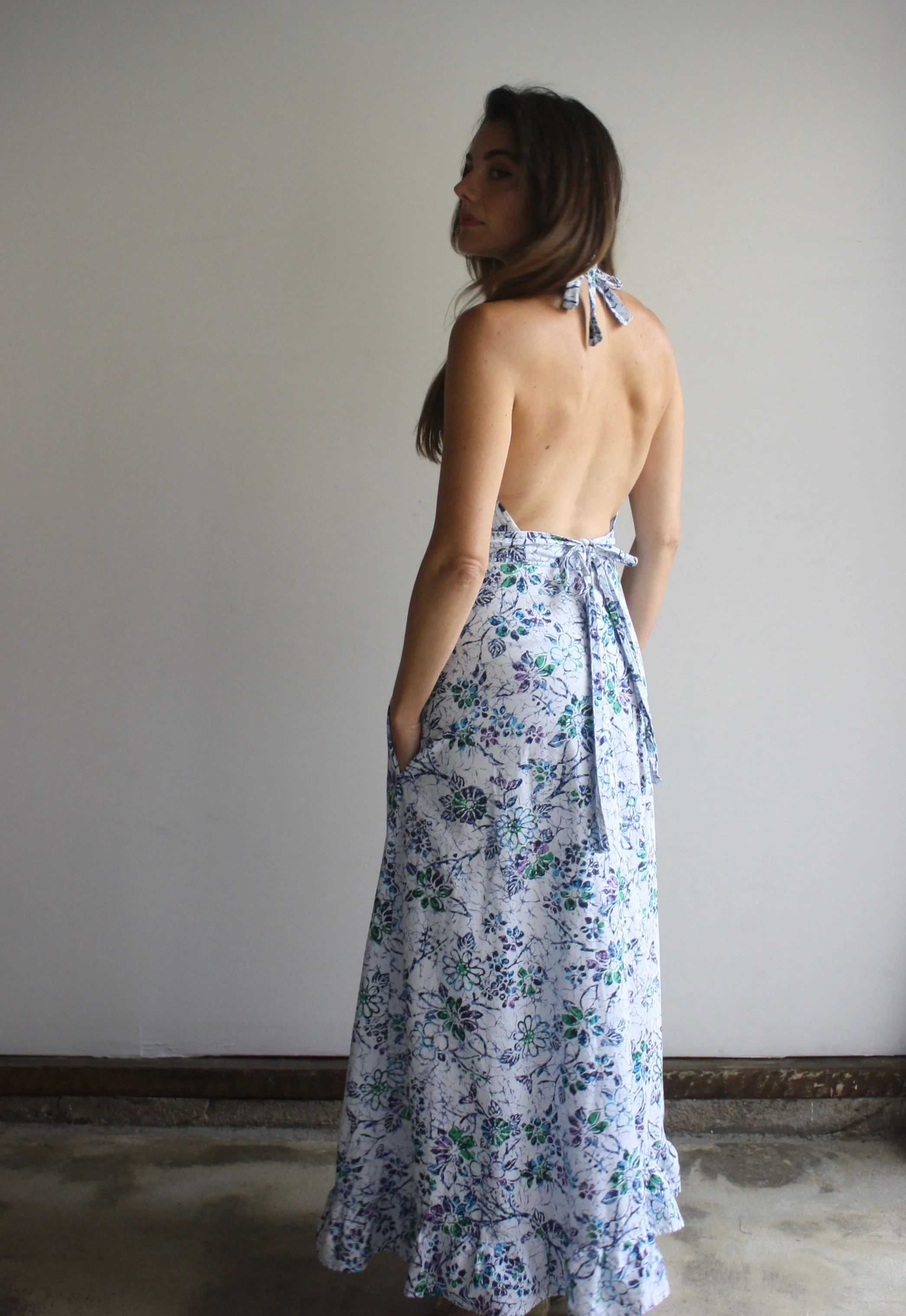 Backless Batik maxi dress