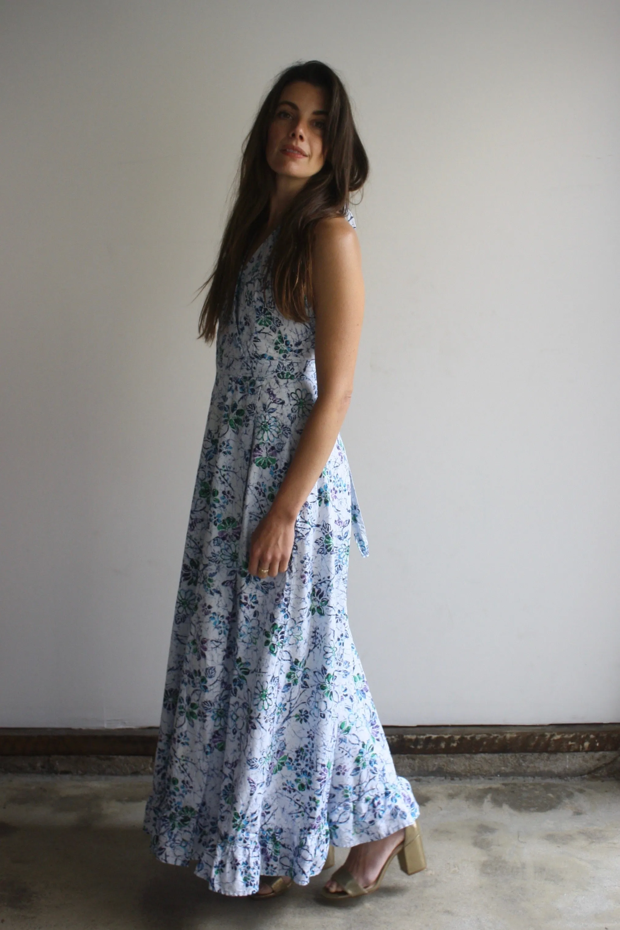 Backless Batik maxi dress