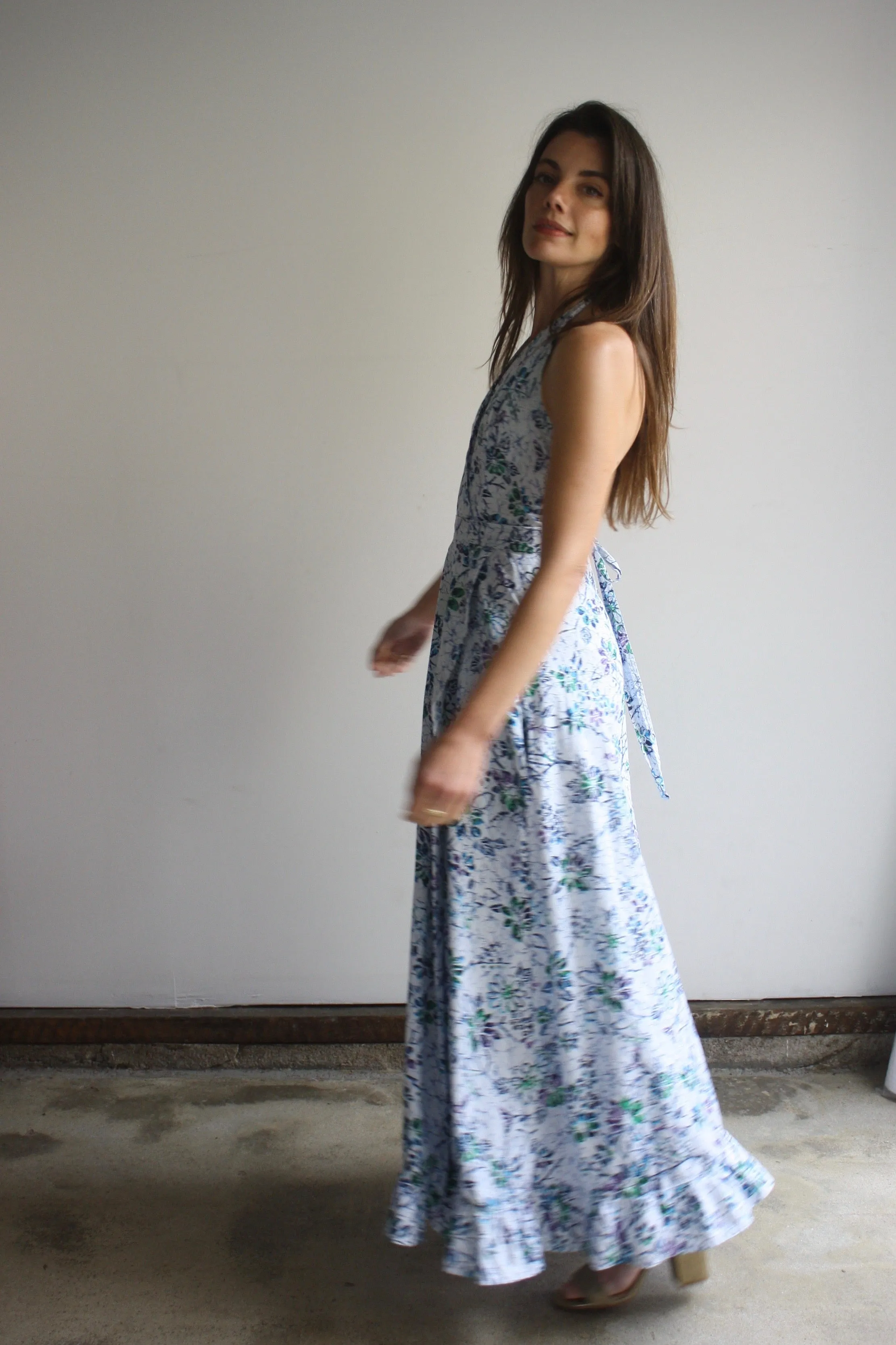 Backless Batik maxi dress