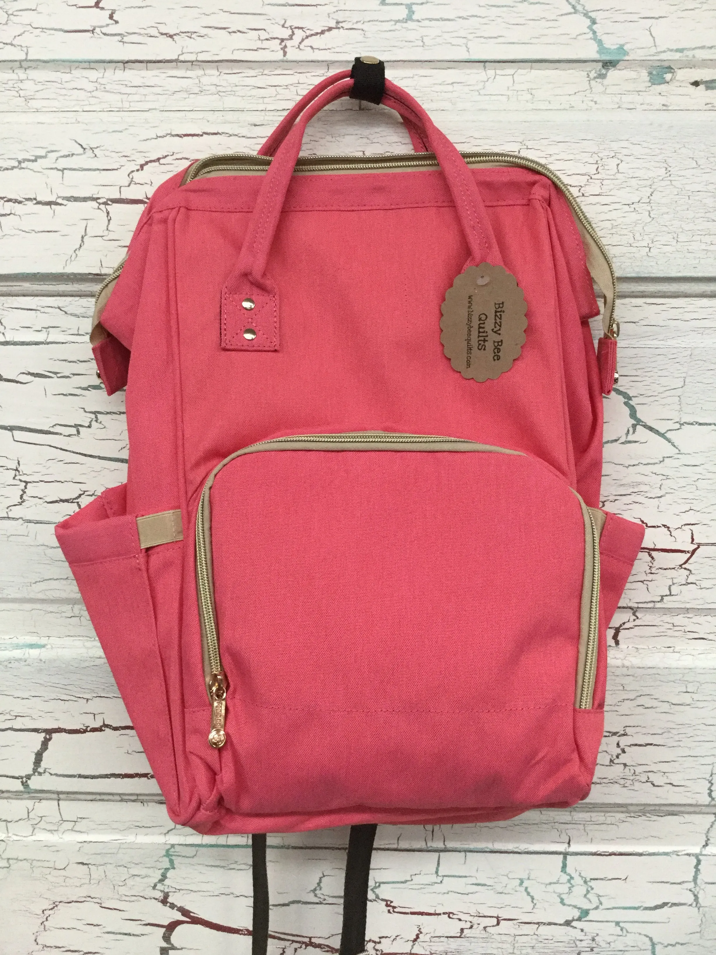 Backpack Diaper Bag - Dark Coral