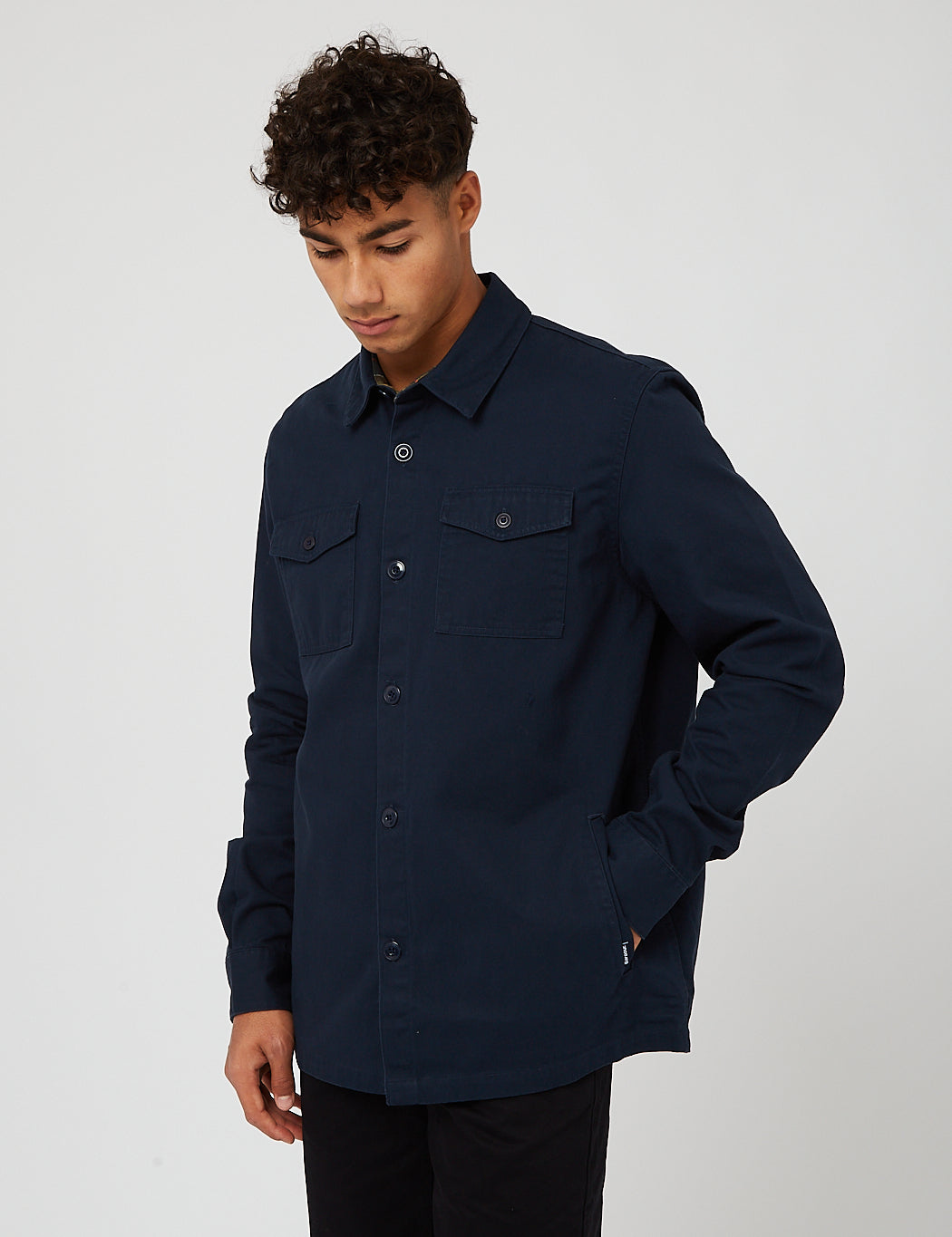 Barbour Essential Twill Overshirt - Navy Blue