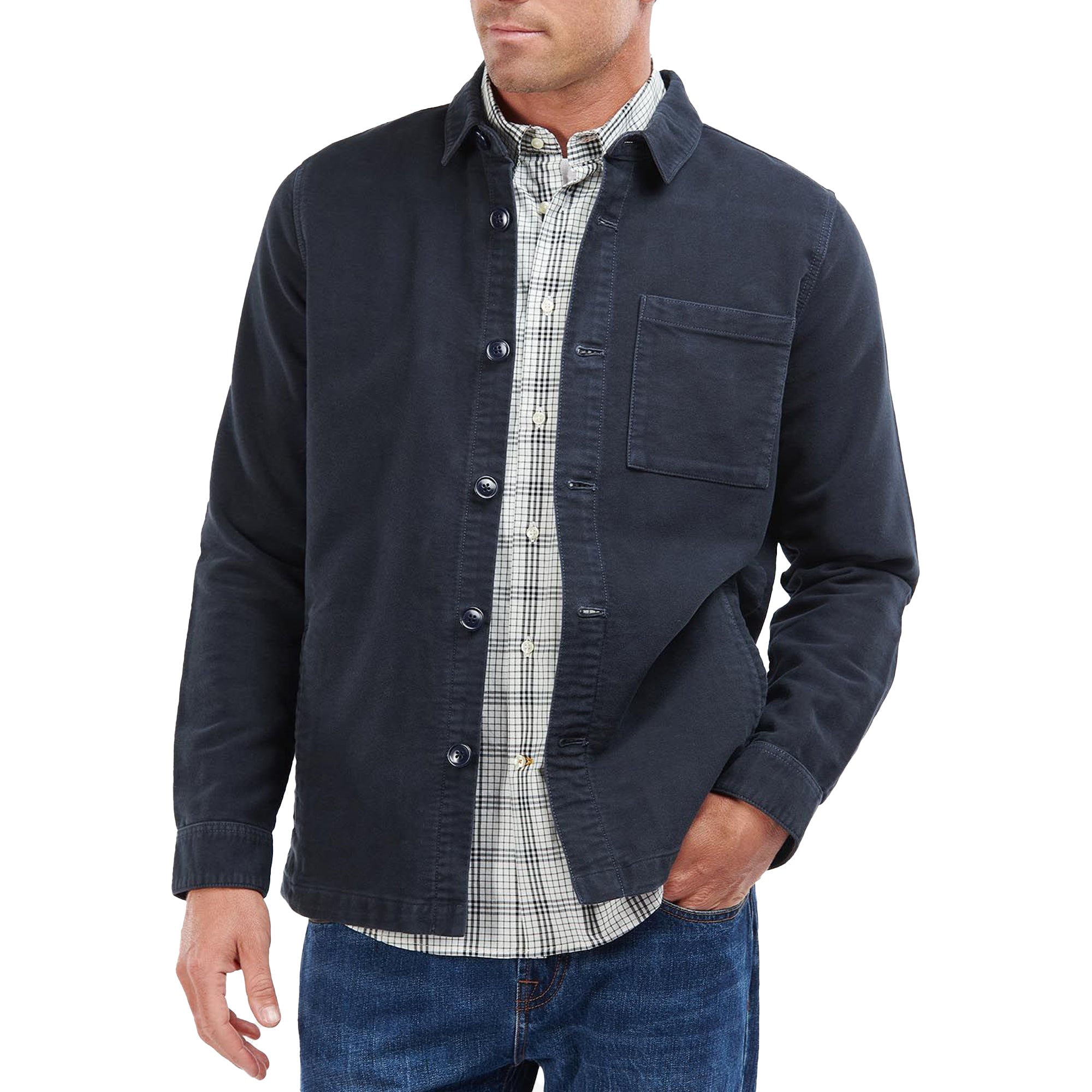 Barbour Moleskin Overshirt - Navy