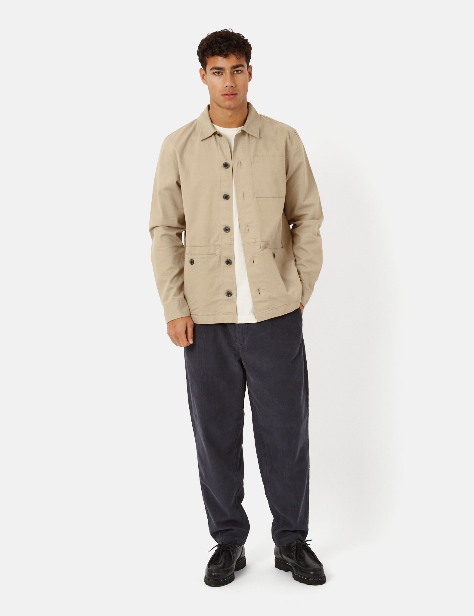 Barbour Newport Overshirt - Washed Stone Beige