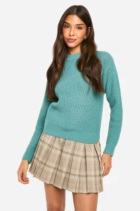 Basic Crew Neck Crop Sweater