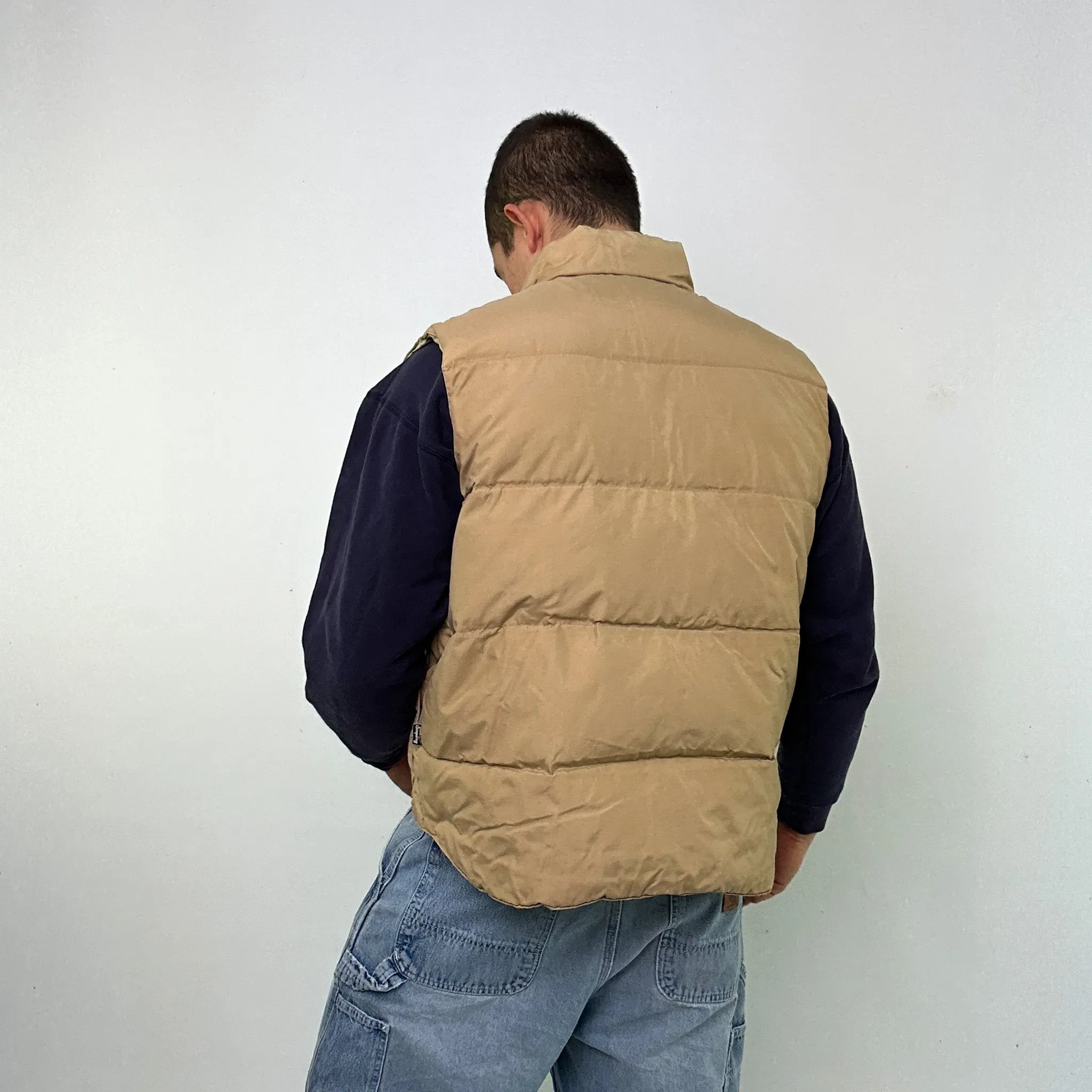 Beige Tan 90s Best Company Puffer Jacket Coat Gilet (M)