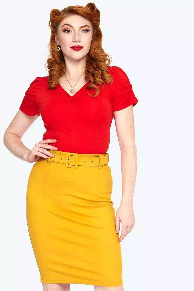 Belted Pencil Skirt