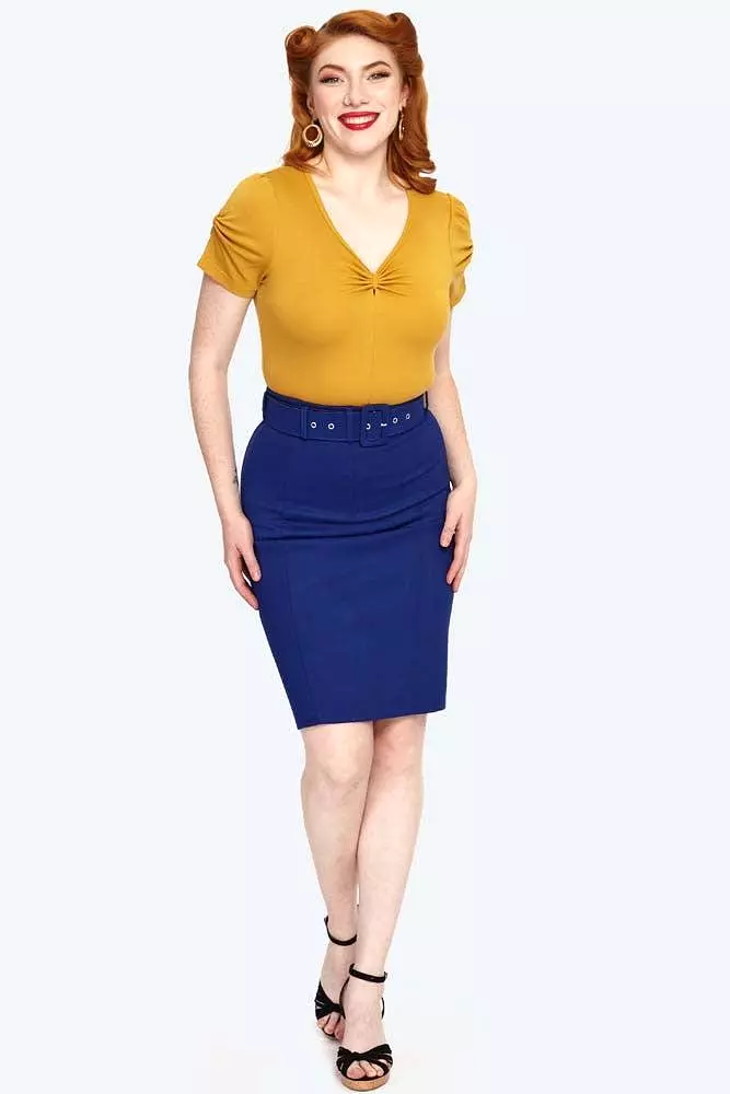 Belted Pencil Skirt