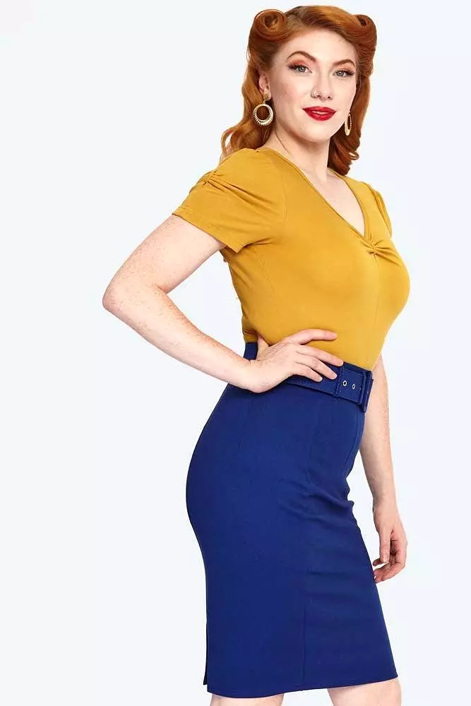 Belted Pencil Skirt