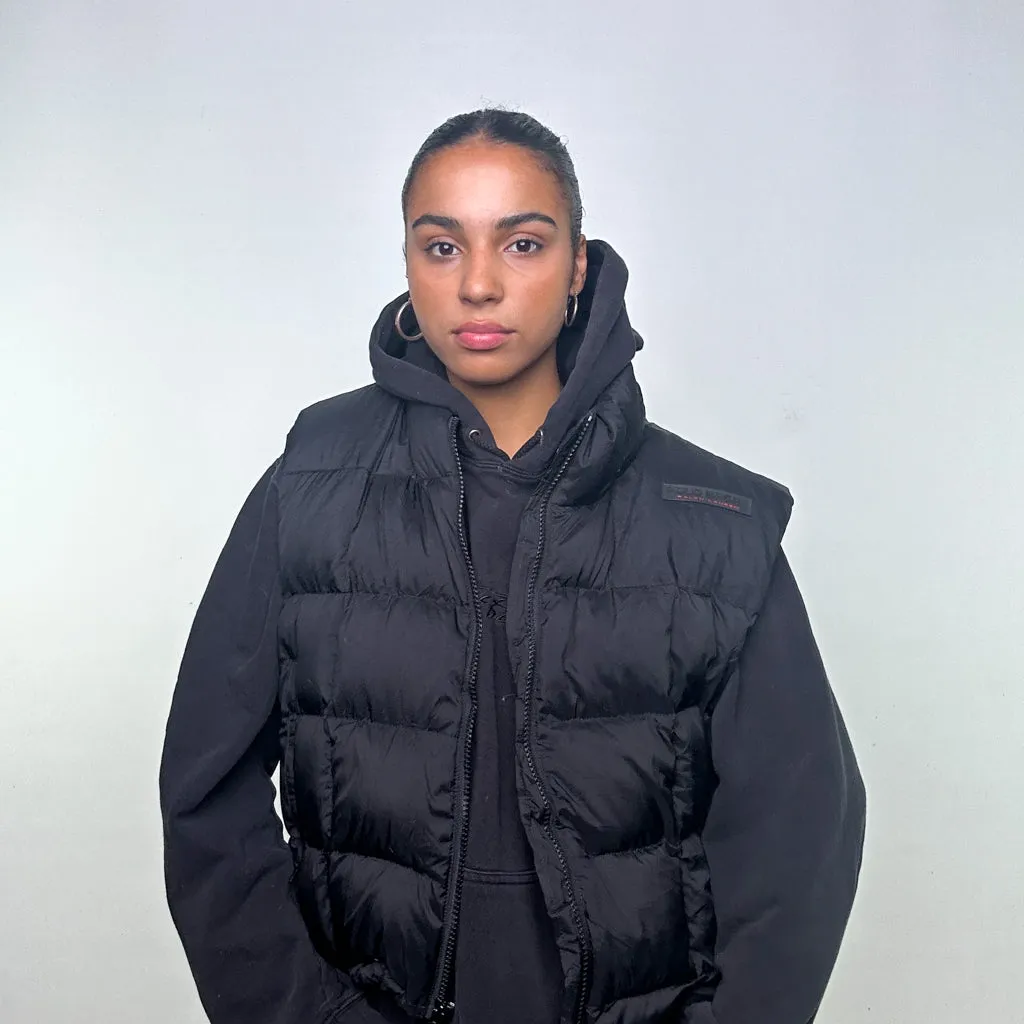 Black 90s Polo Sport Ralph Lauren Puffer Jacket Coat Gilet (L)