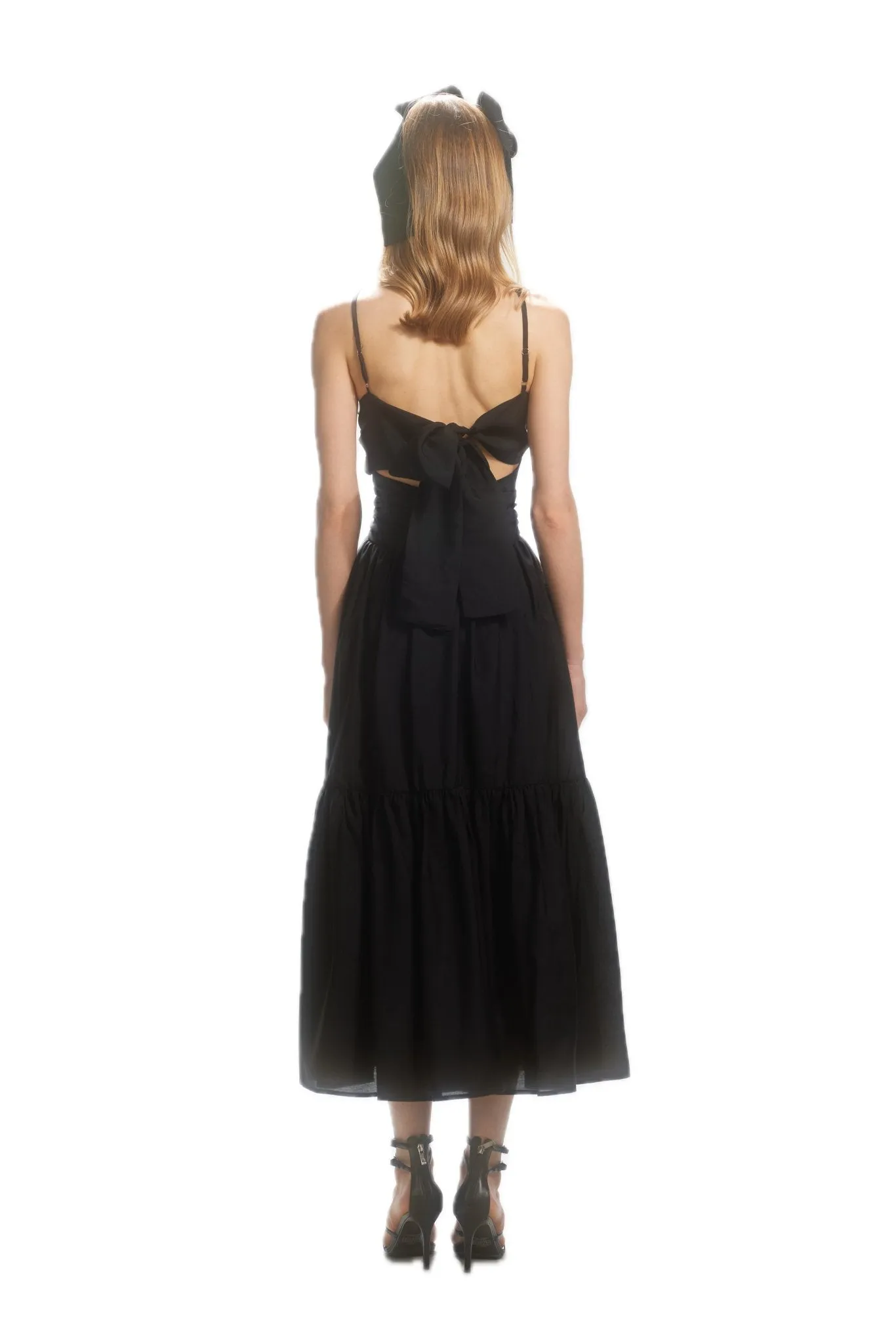 Black Halter Backless Strappy Halter Dress-