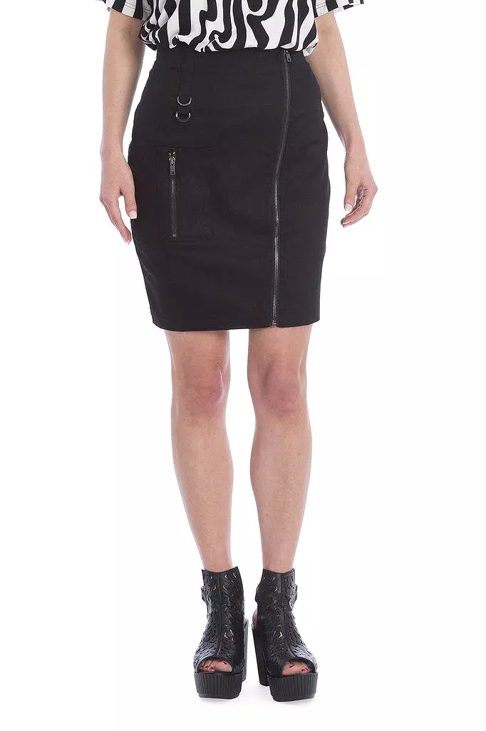 Black Night Zip Skirt