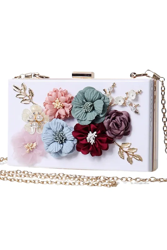 Blossom Evening Bag - White