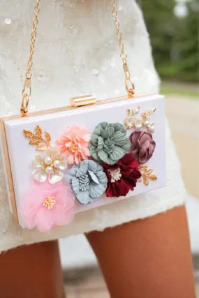 Blossom Evening Bag - White