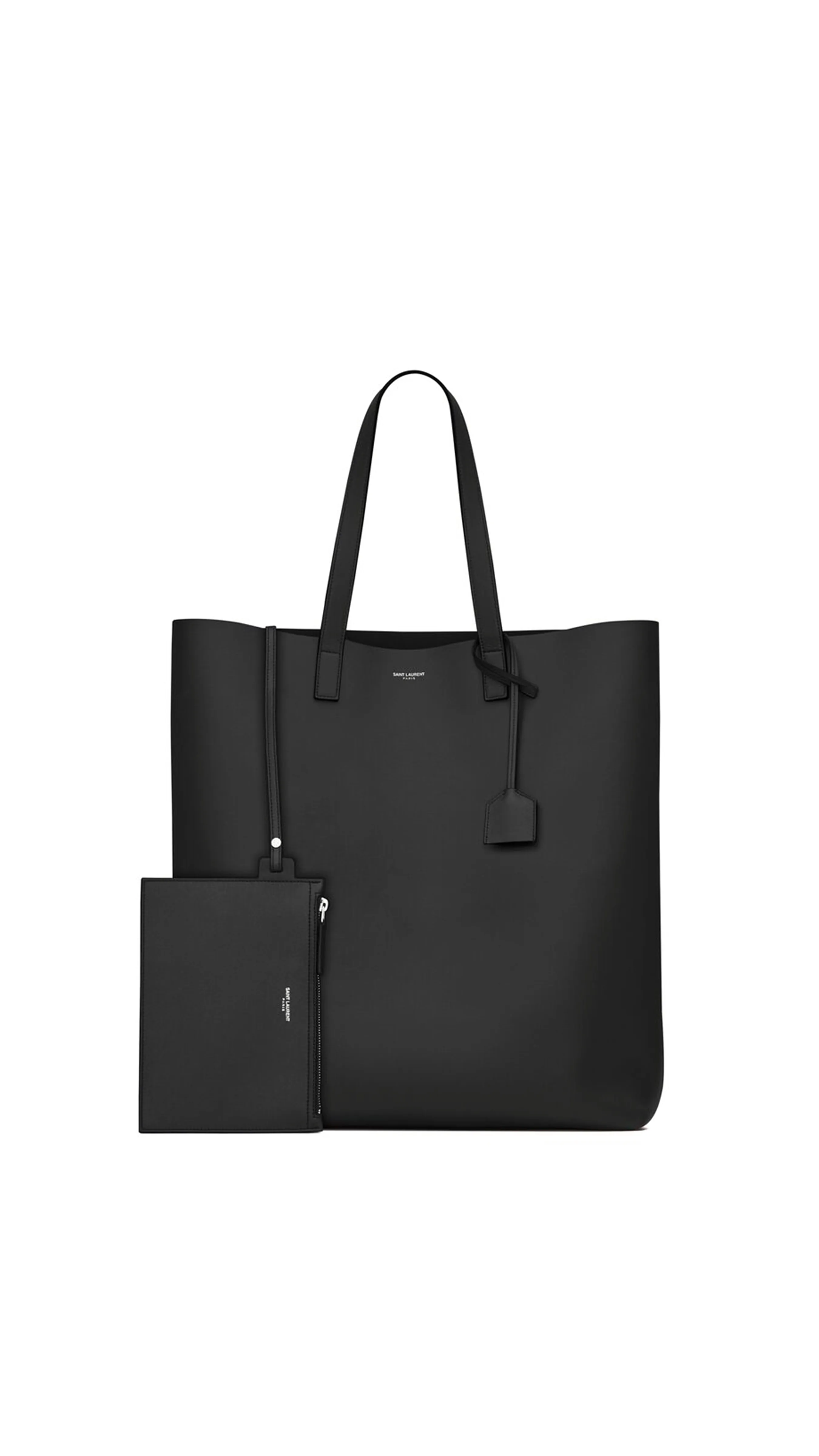 Bold Shopping Bag in Soft Leather - Black