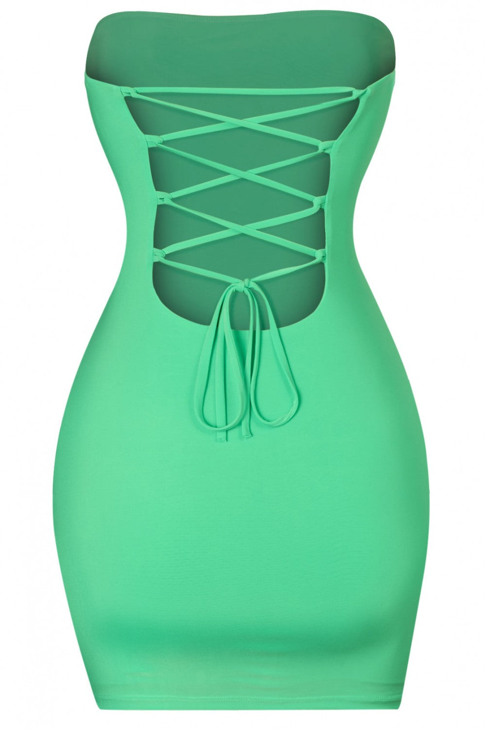 Breeyana Green Tube Side Slit Mini Dress