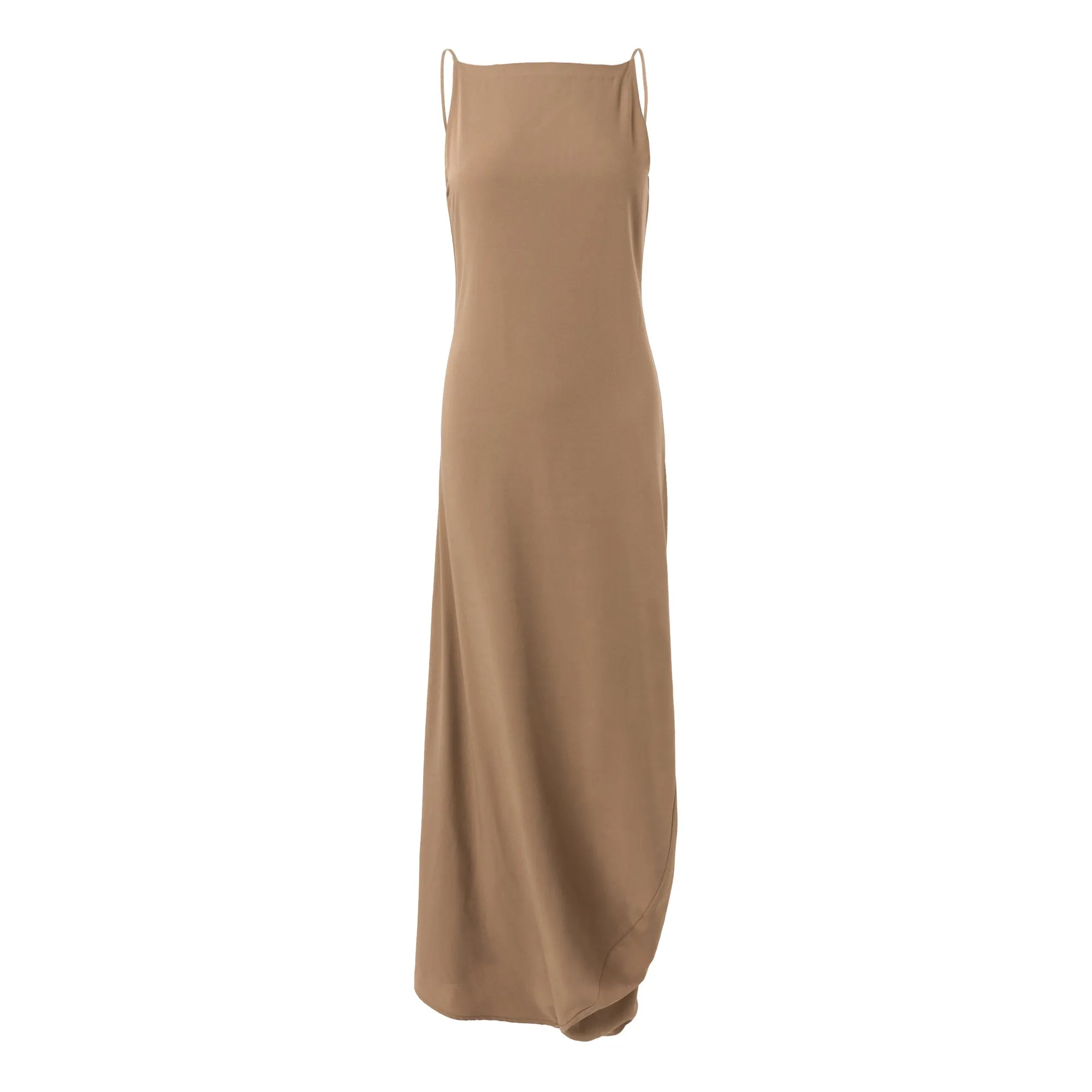 Camel Backless Cocoon Dress-