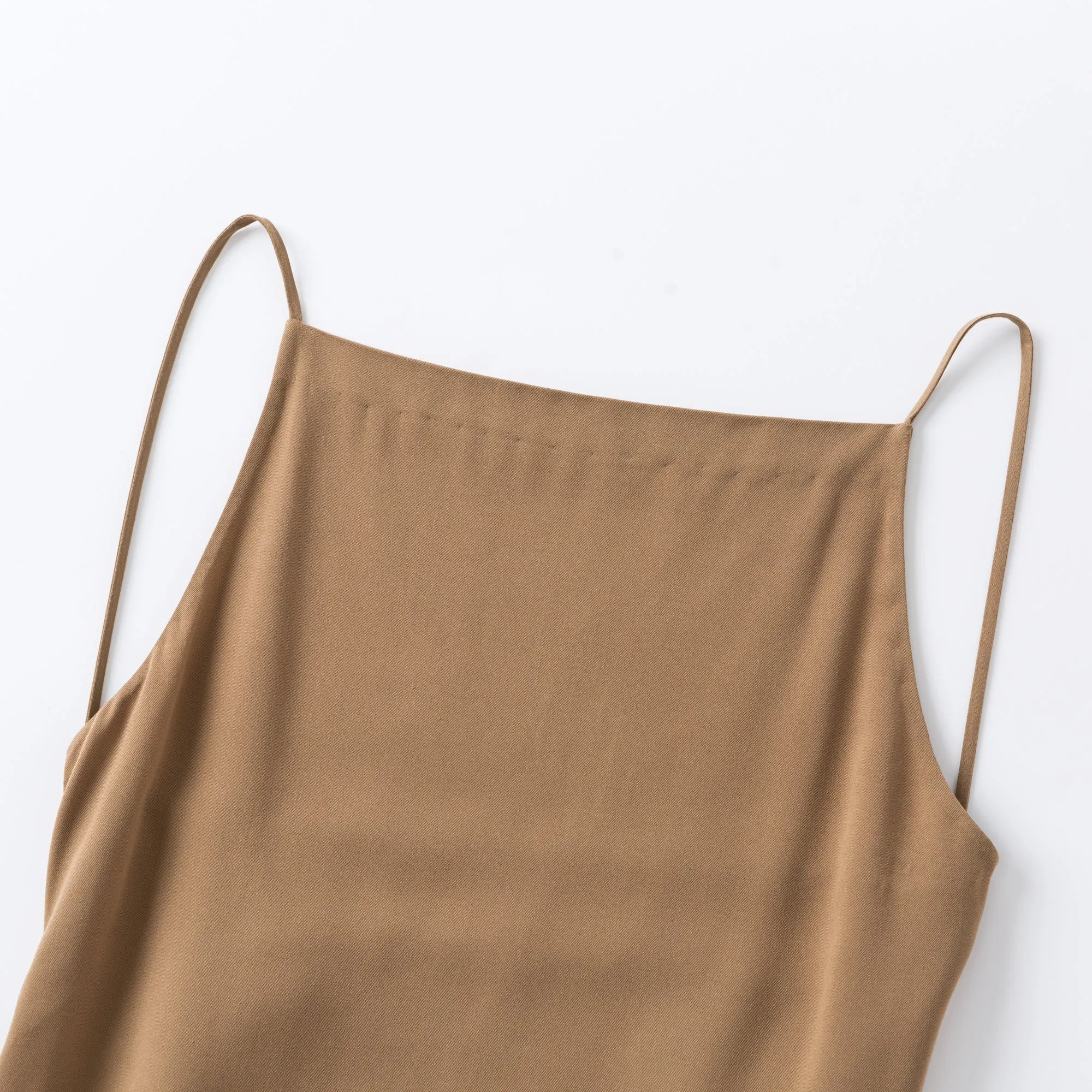 Camel Backless Cocoon Dress-