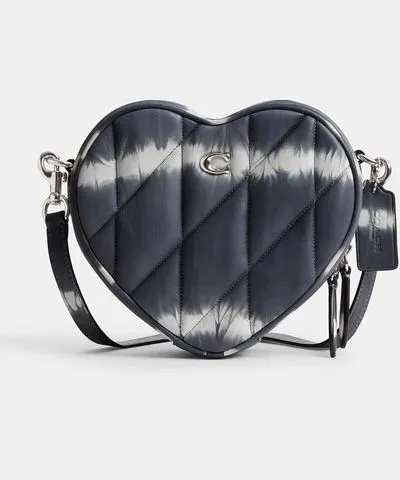 Coach Quilted Tie-Dye Heart Leather Crossbody Bag