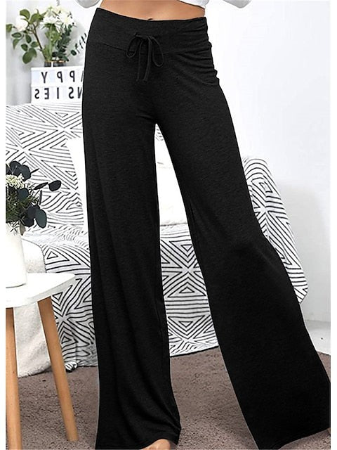 Comfortable Cotton Lounge Pants for Women in Elegant Black and Wine