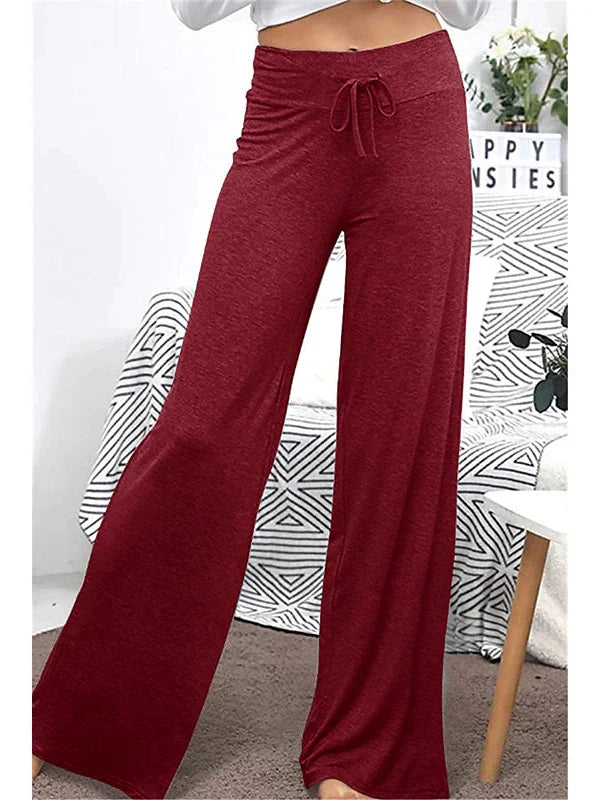 Comfortable Cotton Lounge Pants for Women in Elegant Black and Wine