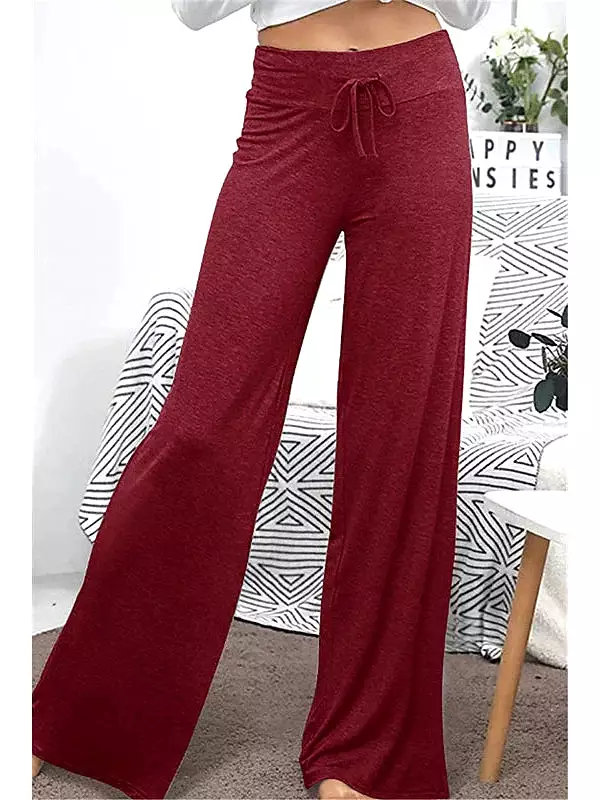 Comfortable Cotton Lounge Pants for Women in Elegant Black and Wine