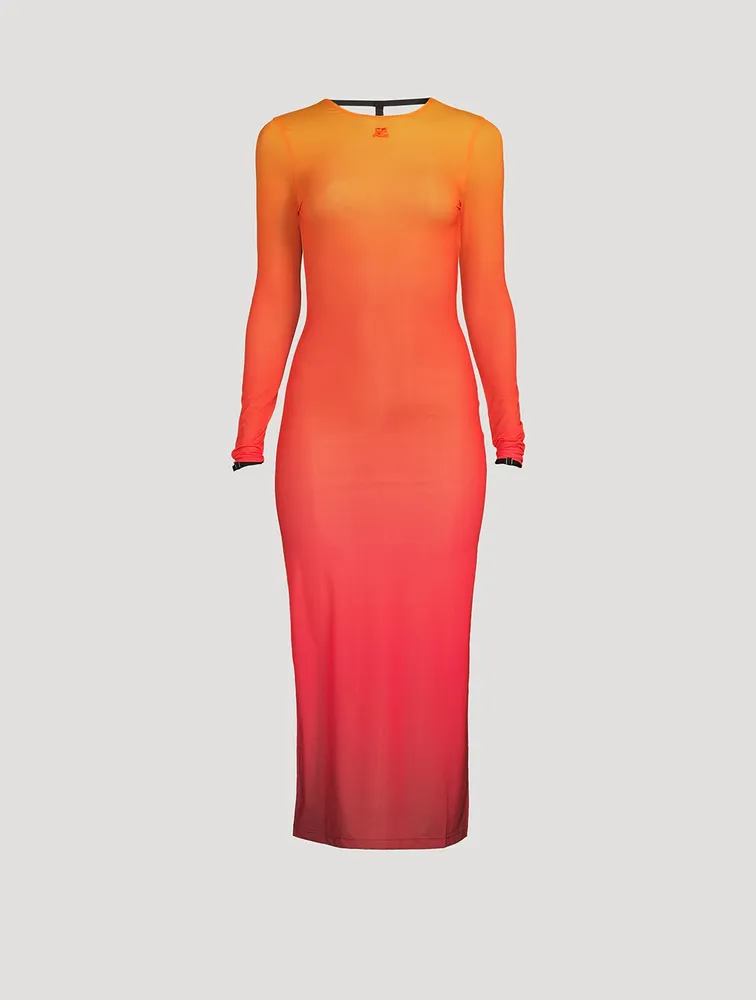 COURRÈGES Backless Gradient Midi Dress