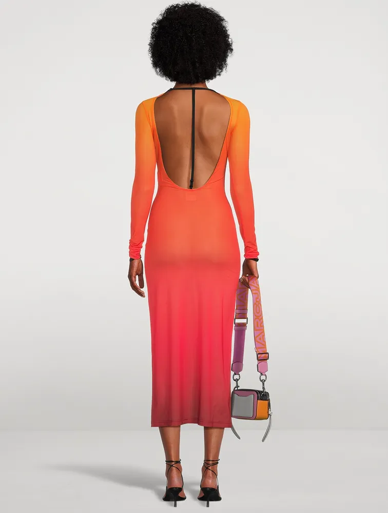 COURRÈGES Backless Gradient Midi Dress