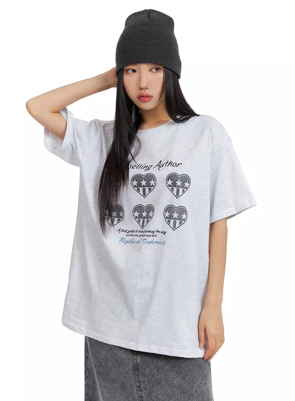 Cozy Graphic Lettering Oversized Tee CM408