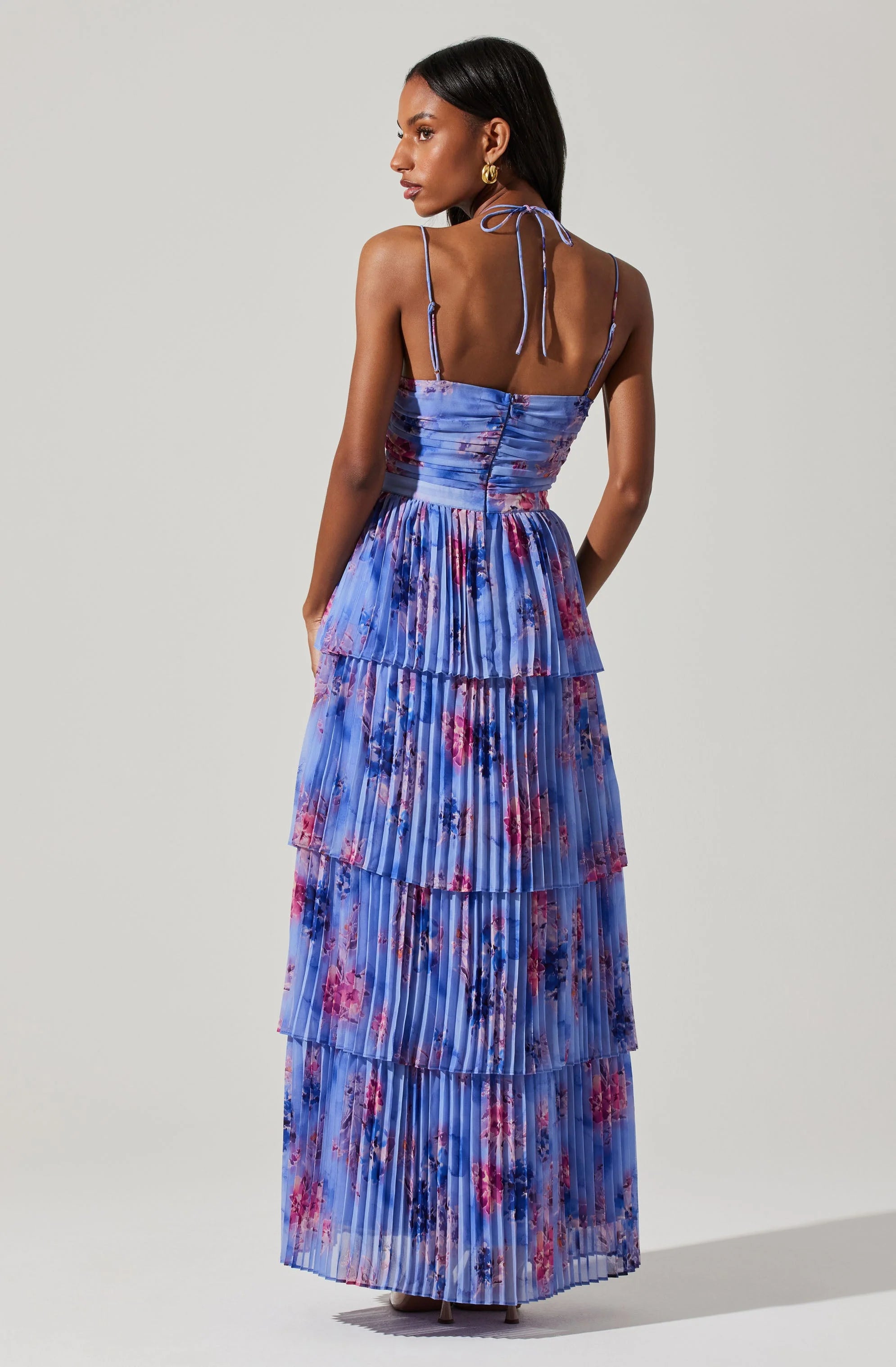 Daytona Pleated Floral Maxi Dress