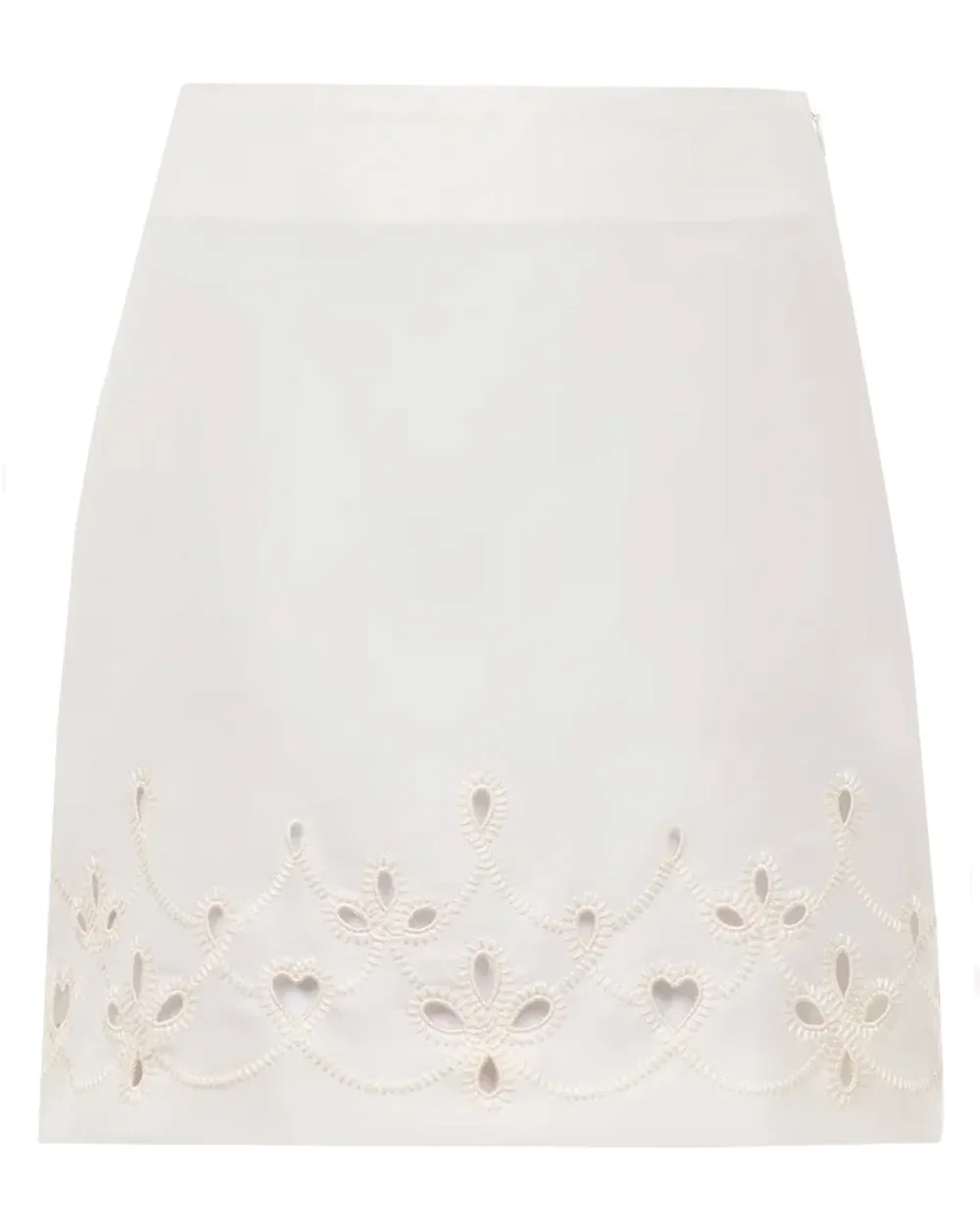 Eden White Embroidered Mini Skirt