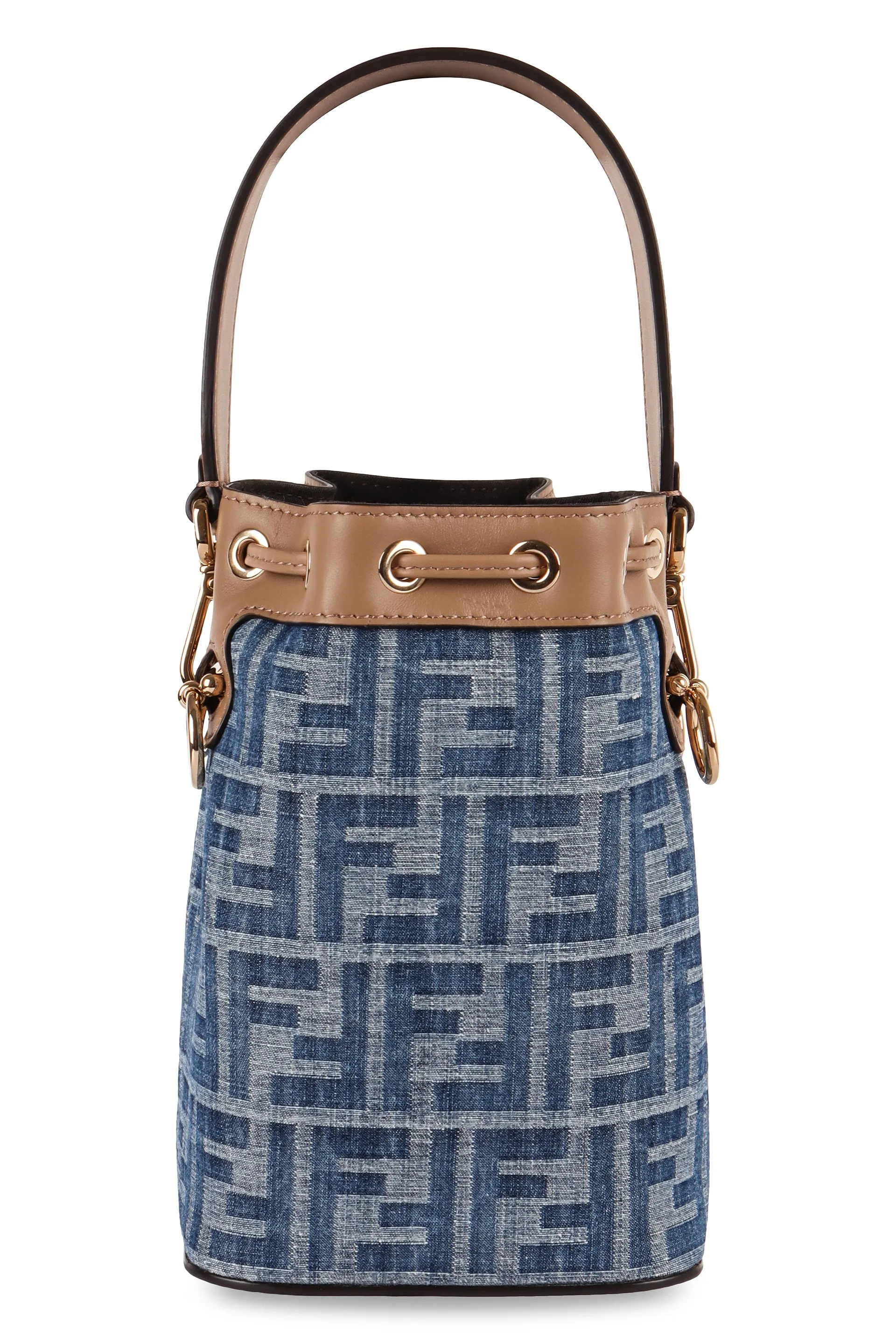 FENDI Chic Mini Canvas Bucket Bag - Blue