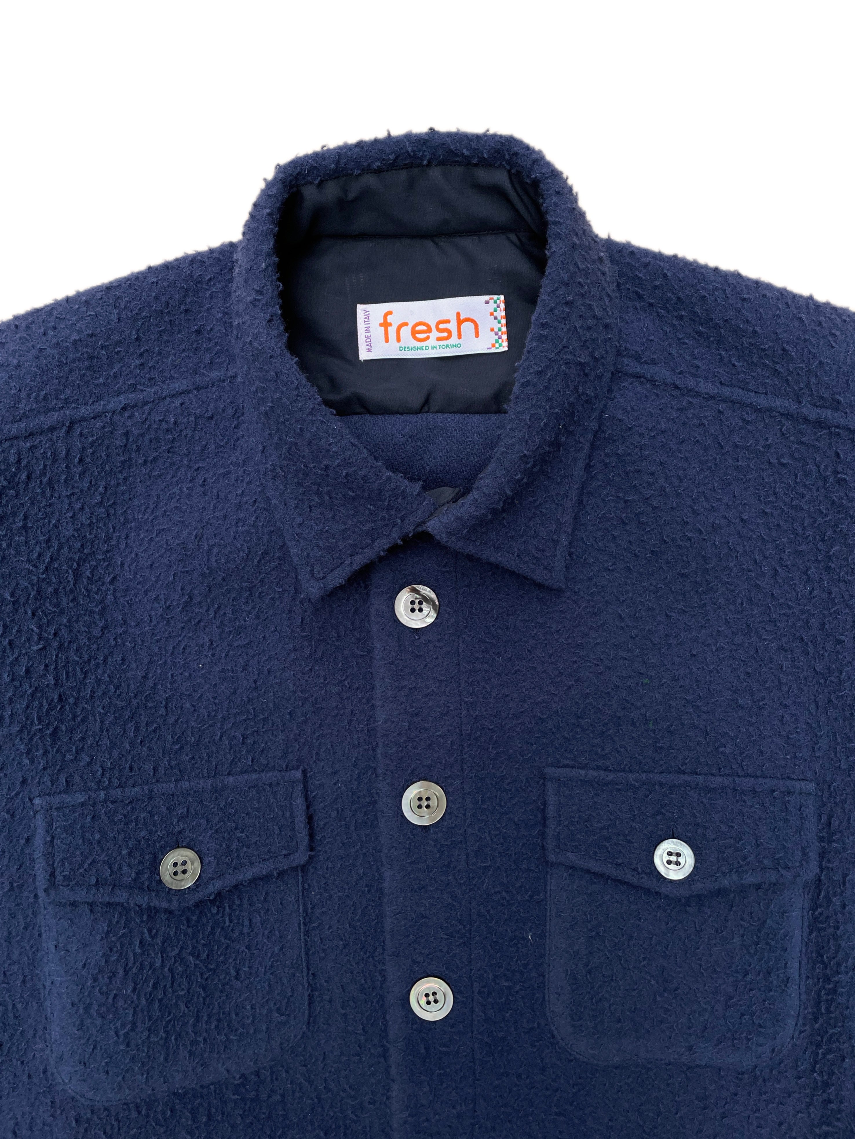 FRESH Casentino Wool Overshirt Navy