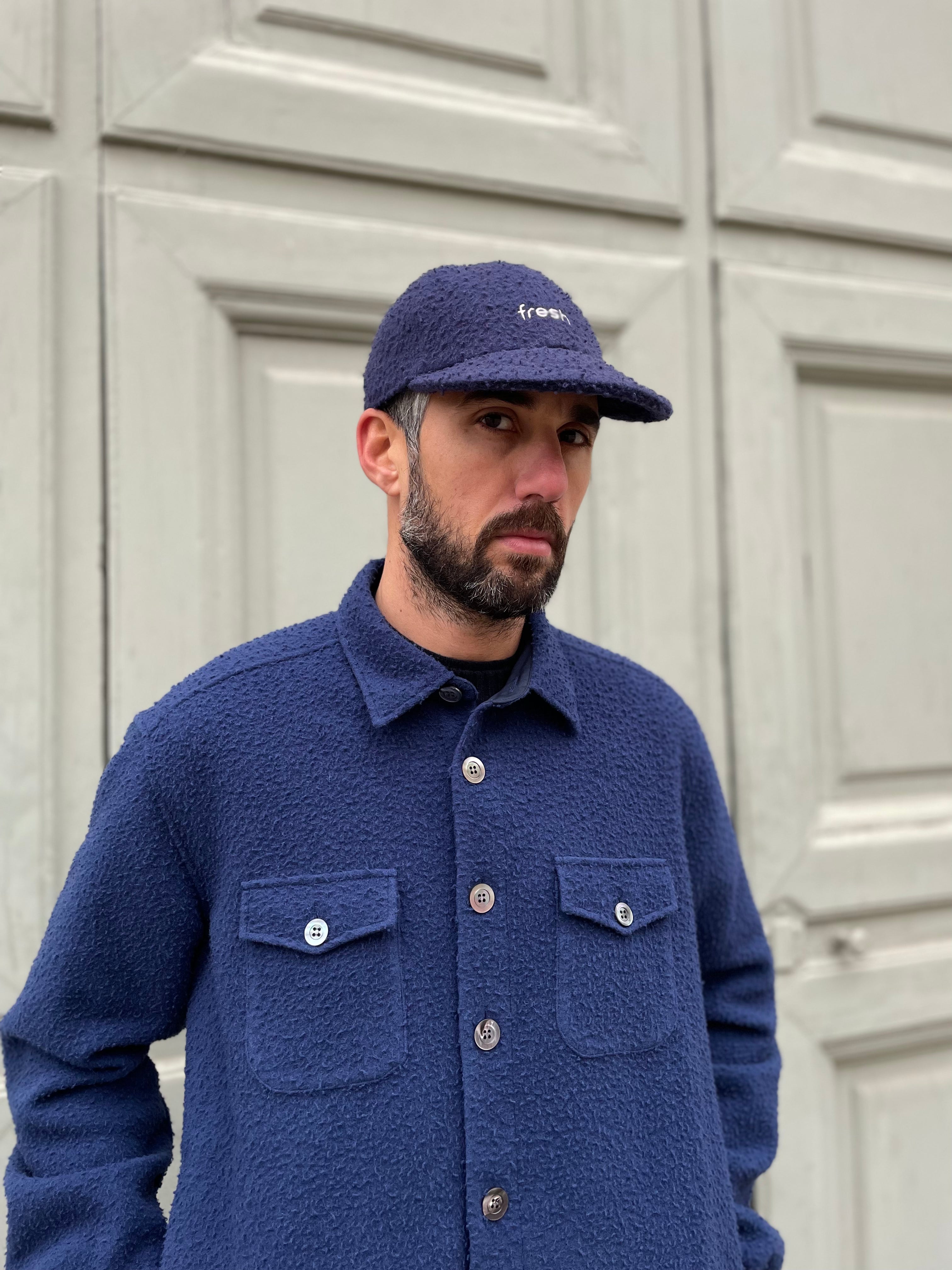 FRESH Casentino Wool Overshirt Navy