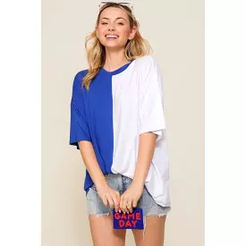 Game Day Colorblock Top Blue/White