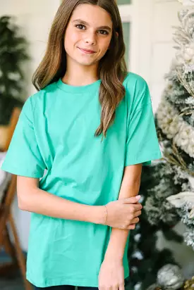 Girls: Kelly Green Oversized Tee