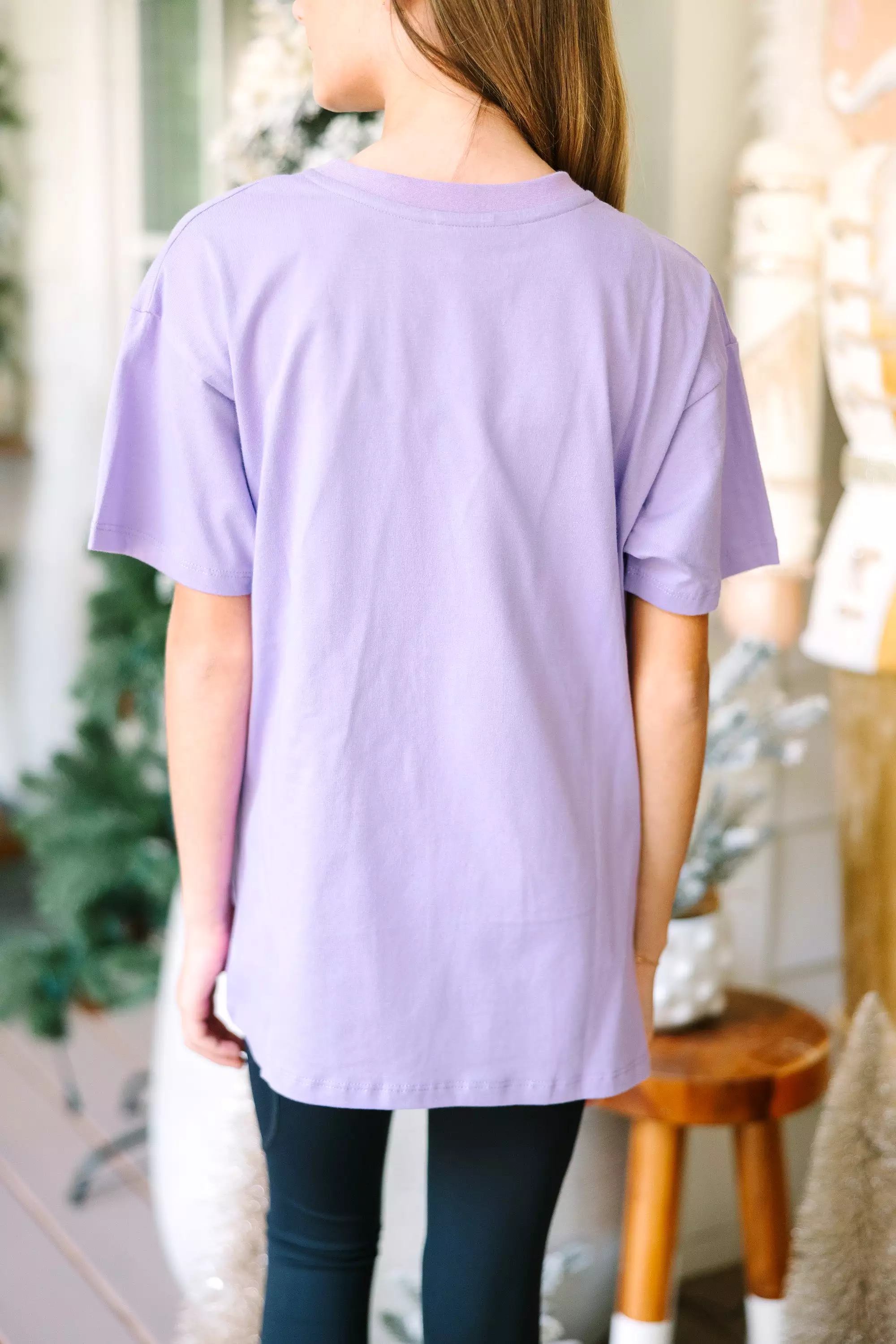 Girls: Lavender Oversized Tee