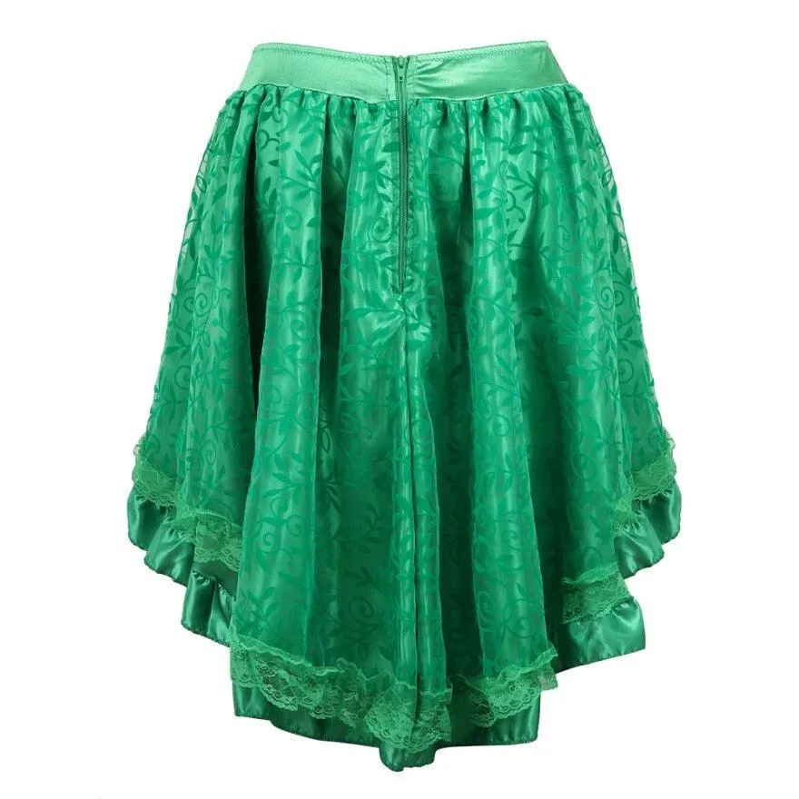 Gothic Floral Lace Ruffled Skirt Asymmetrical Skirt