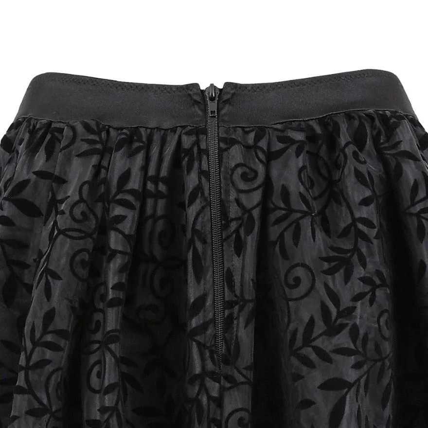 Gothic Floral Lace Ruffled Skirt Asymmetrical Skirt