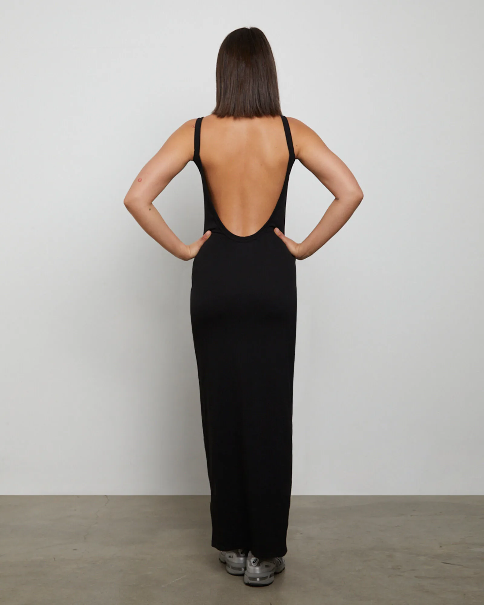 GP Co. Basics Backless Midi Dress in Black