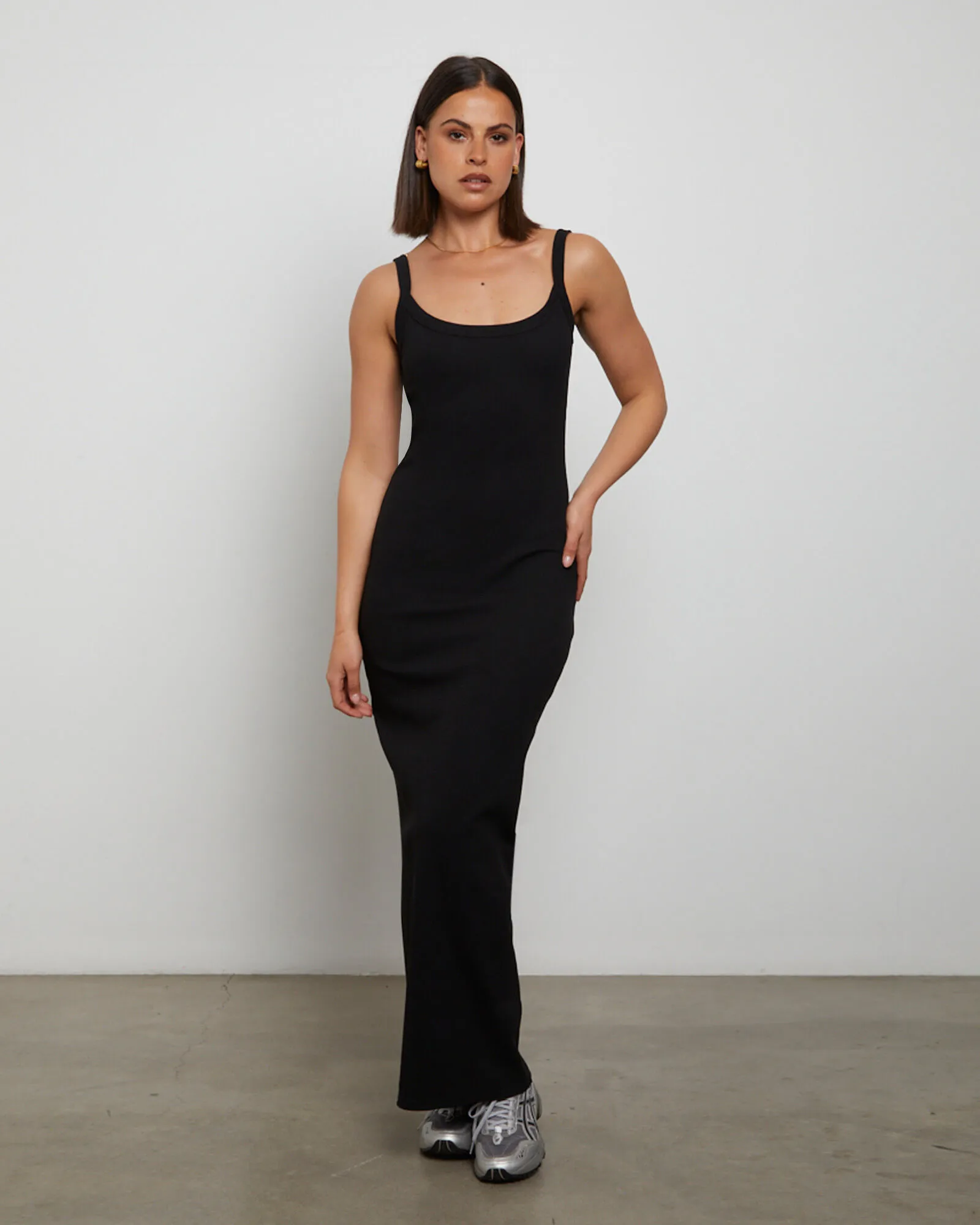 GP Co. Basics Backless Midi Dress in Black