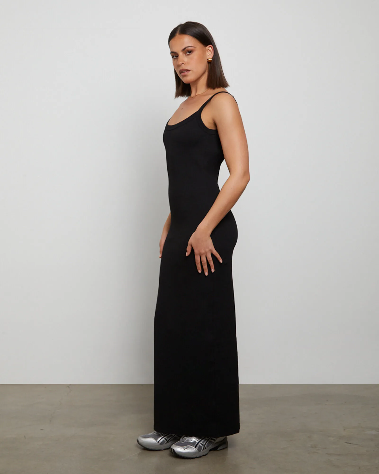 GP Co. Basics Backless Midi Dress in Black