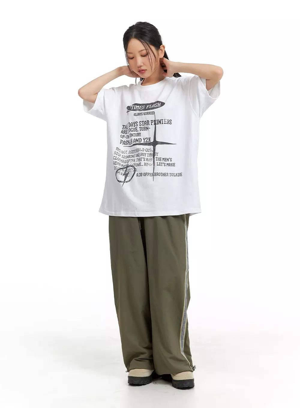 Graphic Lettering Oversized Tee CM419