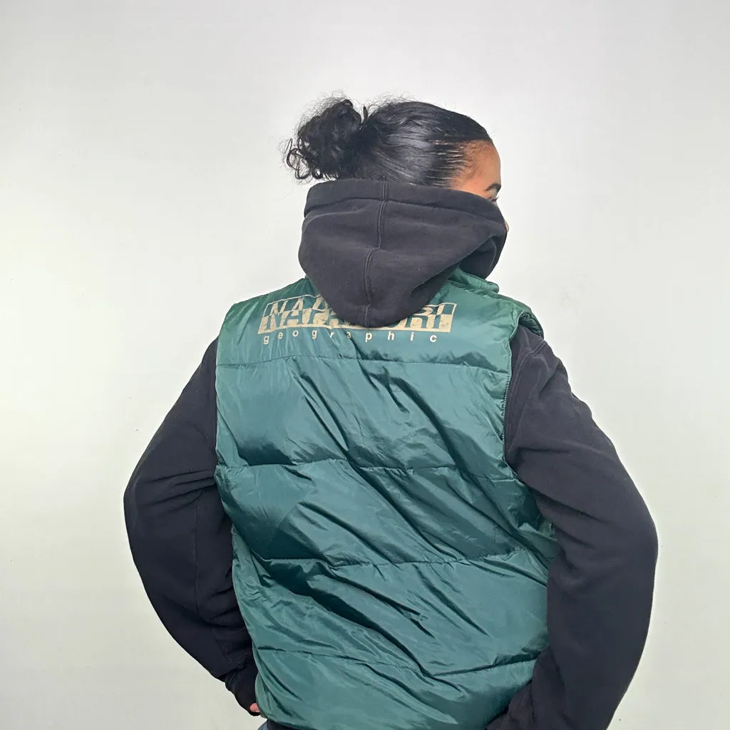 Green 90s Napapijri Puffer Jacket Coat Gilet (S)